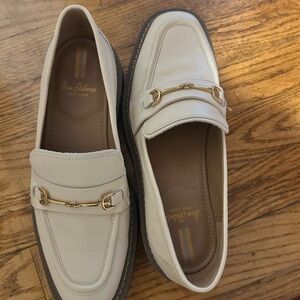Sam Edelman Ivory Loafers with Gold Detail